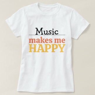 Camiseta La música me hace feliz cita vibrante moderno colo