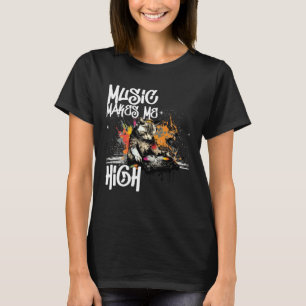 Camiseta La música me pone alto Gato de House Music DJ Gato