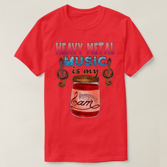 Camiseta La música Metalizado dura es mi mermelada (Diseño del anverso)
