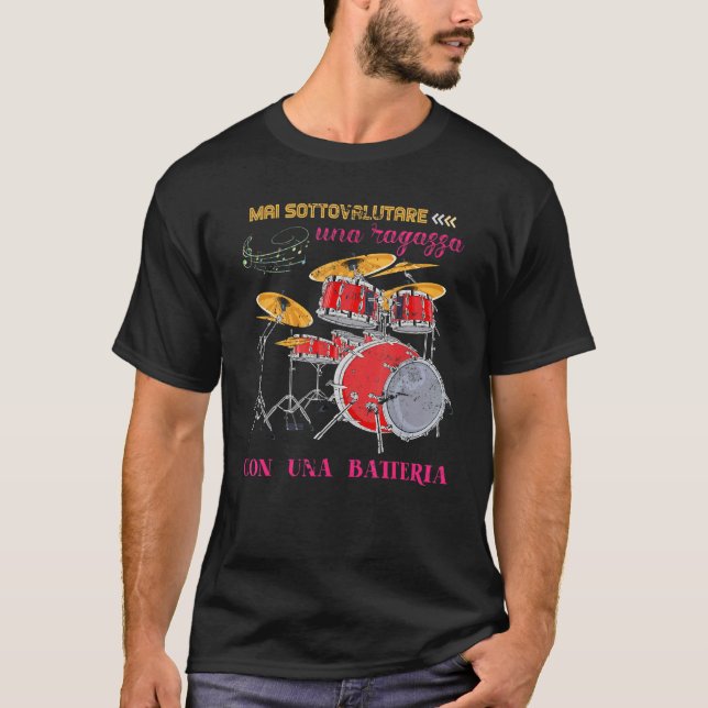 Camiseta La Música Nunca Subestima A Un Chica Con Batería (Anverso)