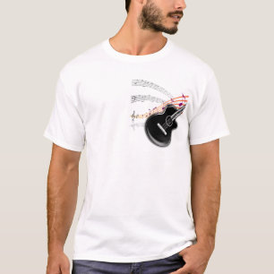 Camiseta La música observa el personal y la guitarra negra