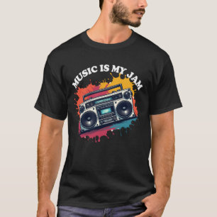 Camiseta La música retro boombox es mi atasco