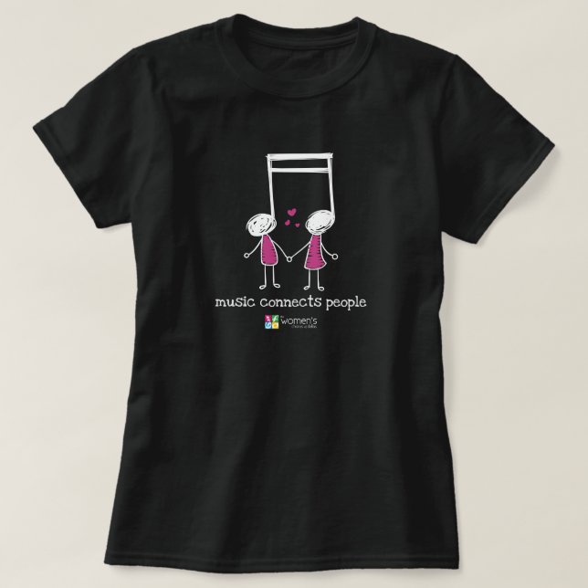Camiseta La música rosa y blanca conecta a la gente (Diseño del anverso)