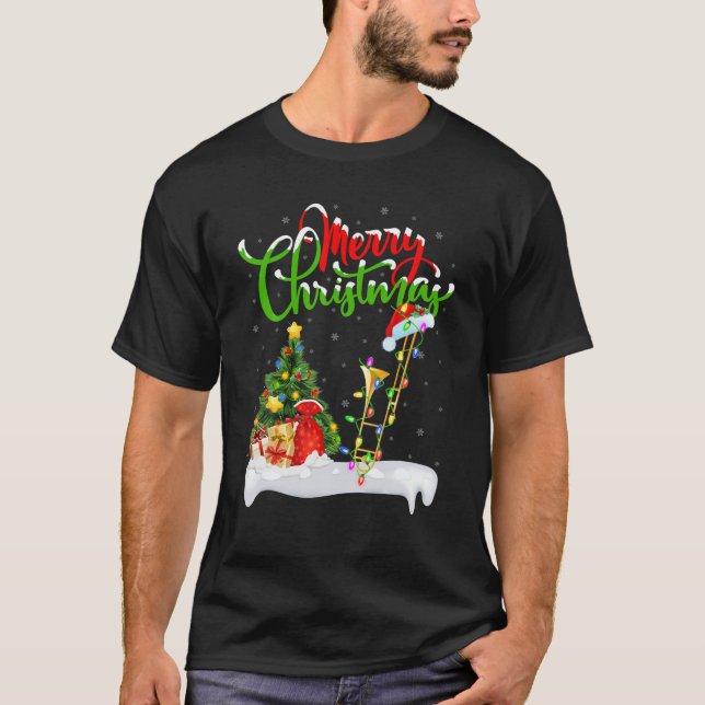 Camiseta La música trombónica encantadora navidad iluminand (Anverso)