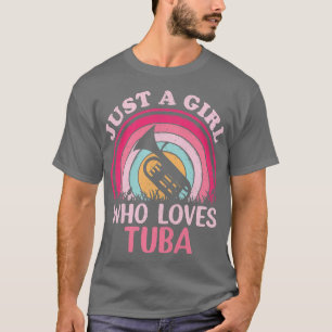 Camiseta La Música Tuba Amante De La Vintage Sólo Un Chica