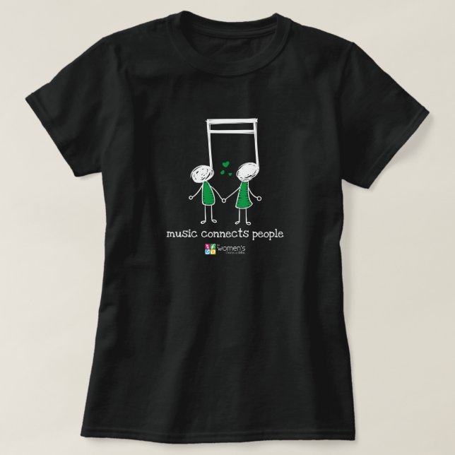 Camiseta La música verde y blanca conecta a la gente (Diseño del anverso)