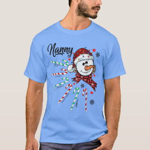 Camiseta La nana Snowman Candy Cane Navidades Xmas Graciosa