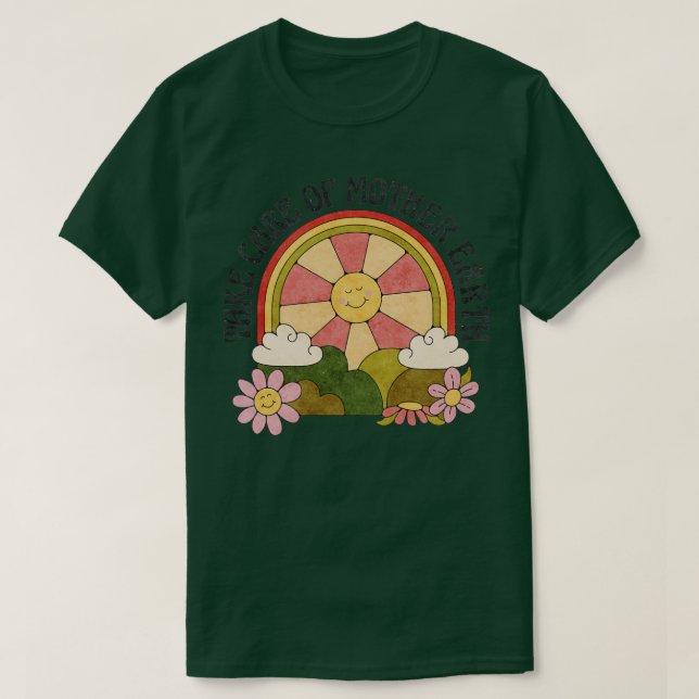 Camiseta La naturaleza ambiental bohemia hippie se ocupa (Diseño del anverso)