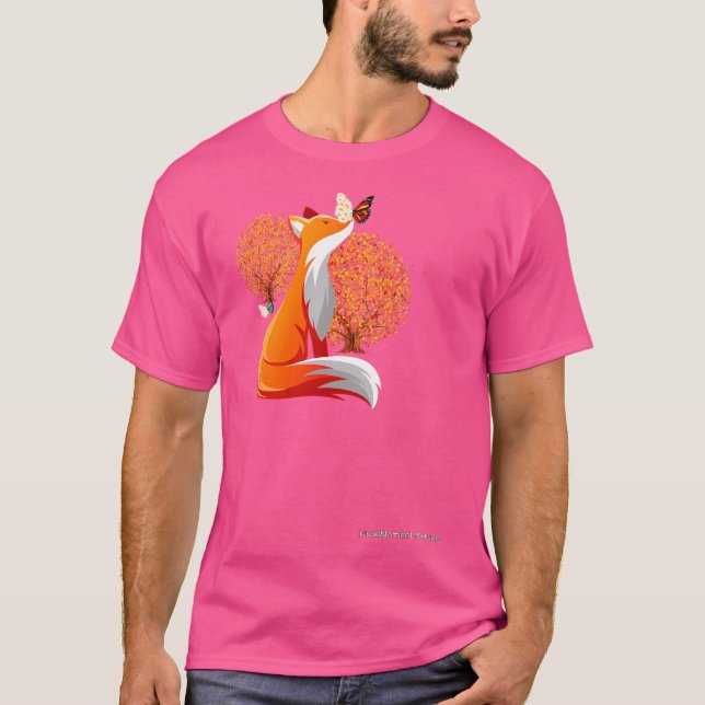 Camiseta La Naturaleza De La Foxinación Otoño Con Fox Y Mar (Anverso)