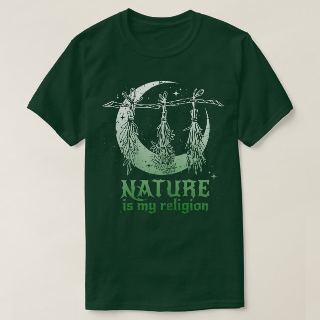 Camiseta La naturaleza de la mujer es mi religión La cocina (Diseño del anverso)