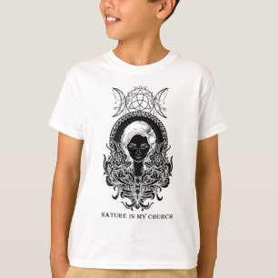 Camiseta La Naturaleza es mi iglesia Bruja Halloween
