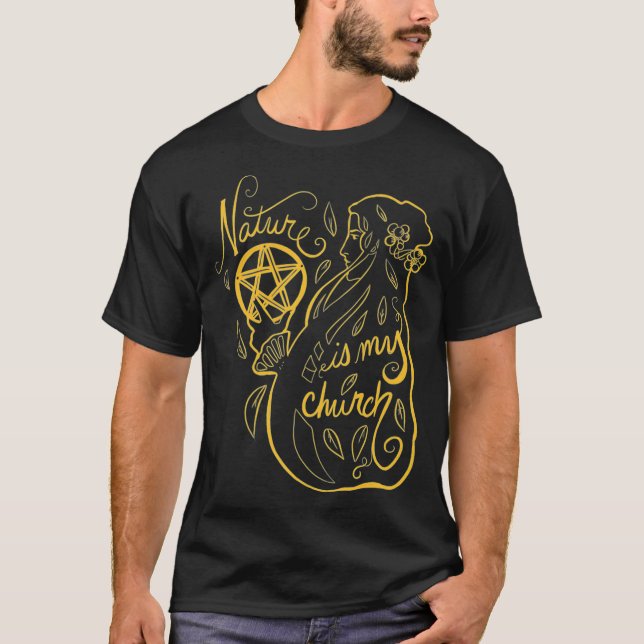 Camiseta La naturaleza es mi iglesia diseño del Orgullo Pag (Anverso)