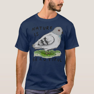 Camiseta La naturaleza es una bella paloma en una hoja 2