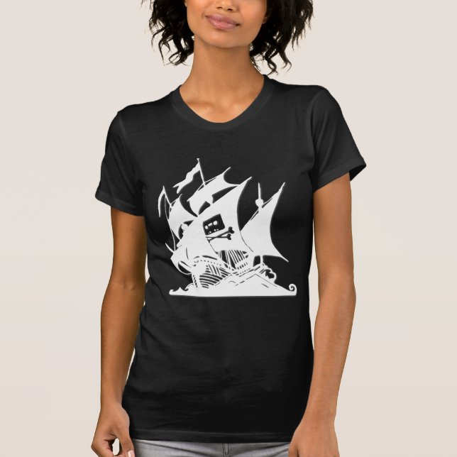 Camiseta La nave del logotipo de la bahía del pirata (Anverso)