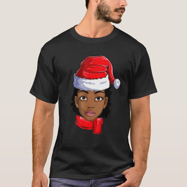 Camiseta La navidad de la vestimenta negra de las mujeres a (Anverso)