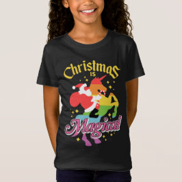 Camiseta La Navidad Es Mágica Santa Cabalgando Unicornio Di