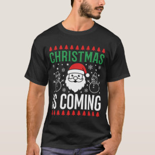 Camiseta La Navidad Está Llegando Santa Muñeco de Nieve