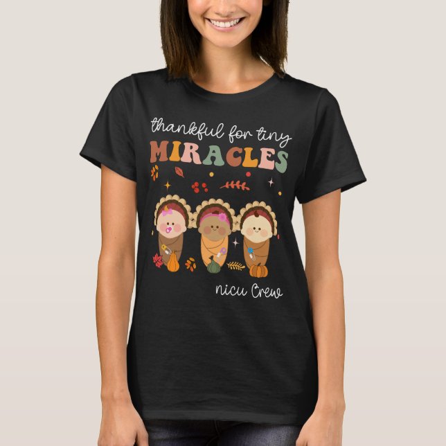 Camiseta La NICU Crwe Acción de Gracias Por Pequeños Milagr (Anverso)