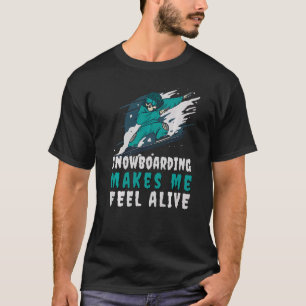 Camiseta La nieve me hace sentir viva Snowboard Skeleton Pr