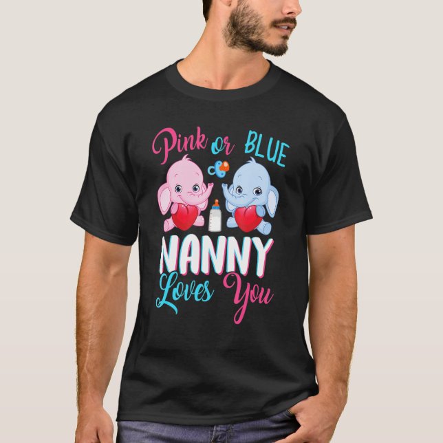 Camiseta La Niñera Rosa O Azul Le Ama A Sus Elefantes El Gé (Anverso)