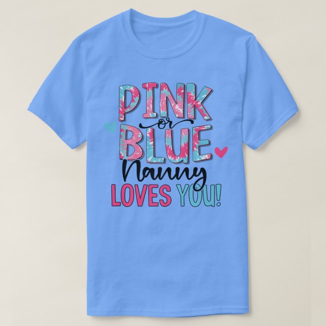 Camiseta La Niñera Rosa O Azul Te Ama A Tejer Niñera Género (Diseño del anverso)