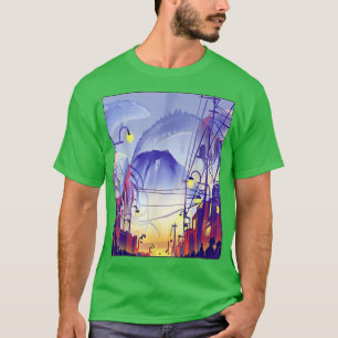 Camiseta La noche japonesa del anime Fantasía en la ciudad 