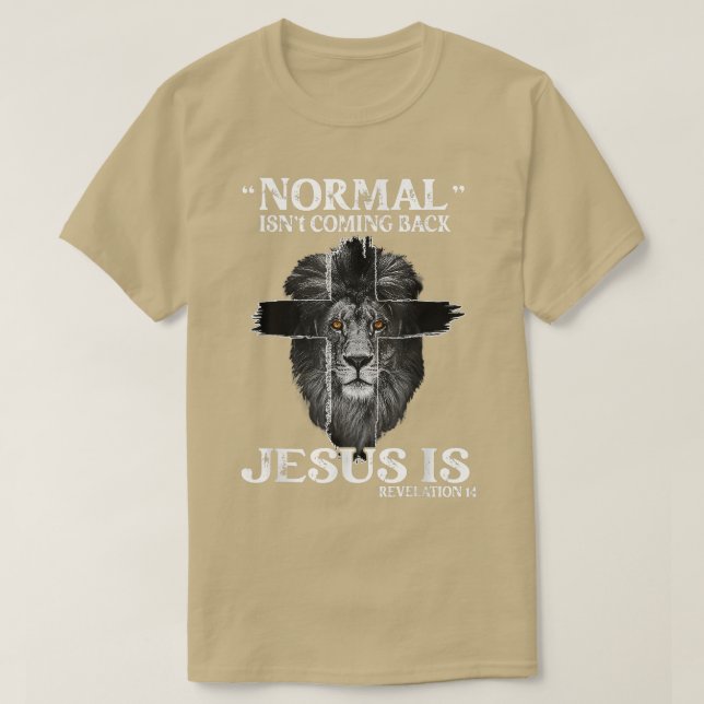 Camiseta La normalidad no es volver Jesús es revelación 14  (Diseño del anverso)