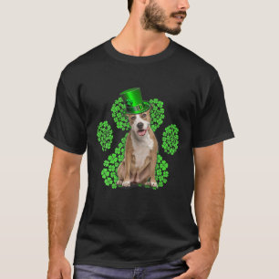 Camiseta La norteamericana Staffy Shamrock Paw Clovers St P