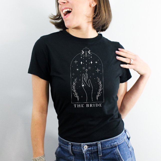 Camiseta La Novia de la Fiesta de Despedida de Soltera con  (The Bride T-shirt Mystical Tarot Card Bachelorette Party Matching Shirts)