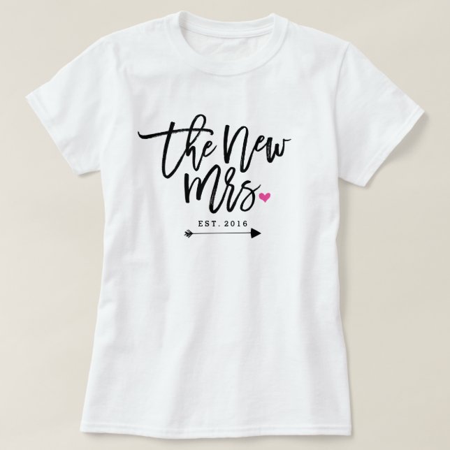 Camiseta La Nueva Señora Est. Su año Boda (Diseño del anverso)