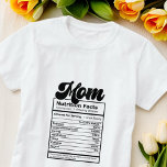 Camiseta La nutrición de la madre es un hecho divertido en<br><div class="desc">Este diseño sencillo y moderno se compone de una tipografía de guijarros sánscrita y lúdica.</div>