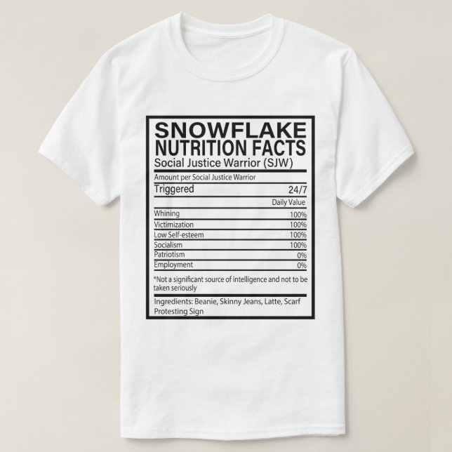 Camiseta La nutrición de los copos de nieve hace que Estado (Diseño del anverso)
