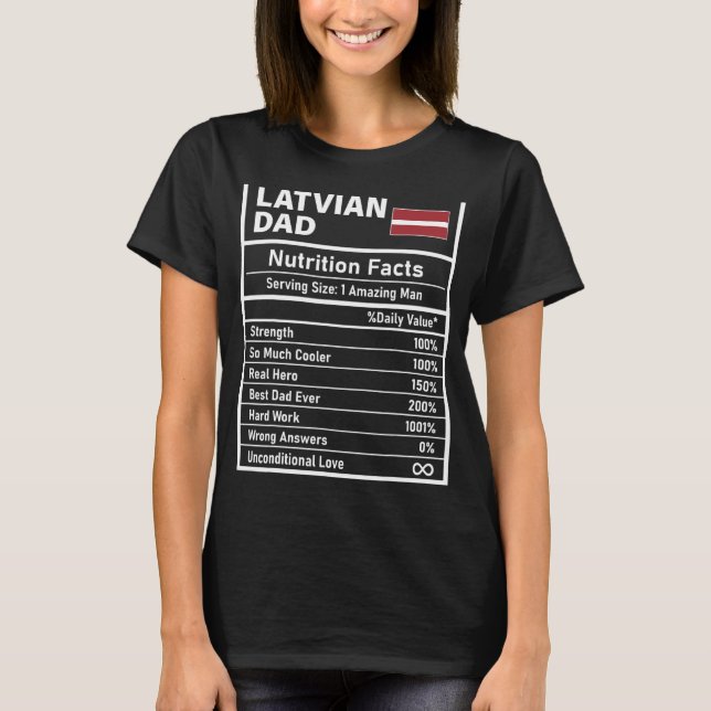 Camiseta La nutrición de los padres en letón (Anverso)