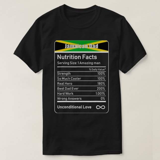 Camiseta La nutrición de los papas jamaiquinos es un día pa (Diseño del anverso)
