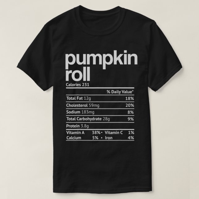 Camiseta La nutrición de los rollos de calabaza Hechos Grac (Diseño del anverso)