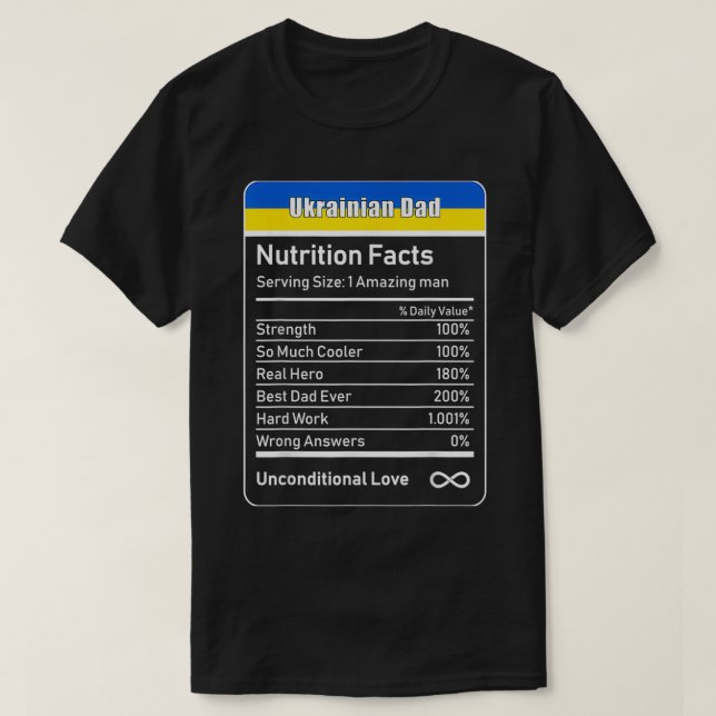 Camiseta La nutrición de papá ucraniano hace que regalo del (Diseño del anverso)