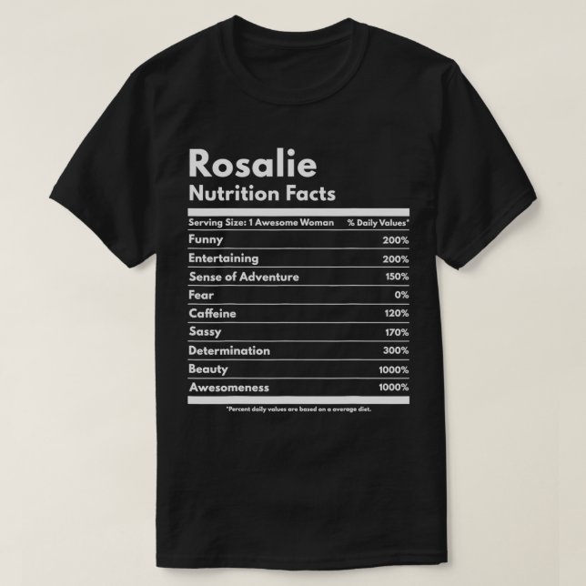 Camiseta La Nutrición De Rosalie Los Hechos Regalos Funny P (Diseño del anverso)