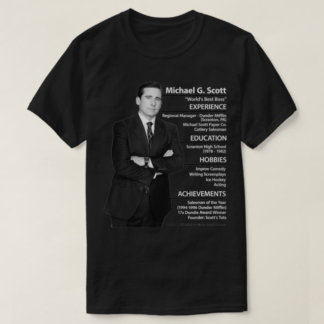 Camiseta La Oficina Michael Scott Resume (Diseño del anverso)