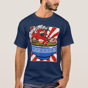 Camiseta La ola de arte japonés Ramen Bowl Kawaii Anime