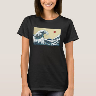 Camiseta La ola de los Hokusai Kanagawa en japonés para los