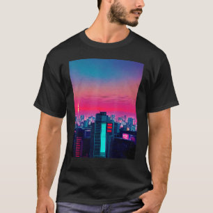 Camiseta La ola de vapor japonesa inspirada en el retro de