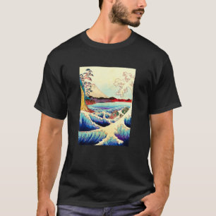 Camiseta La ola japonesa con la impresión del Monte Fuji