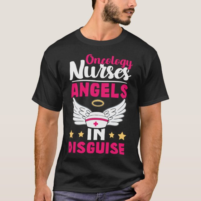 Camiseta La oncología enferma a los ángeles disfrazados (Anverso)