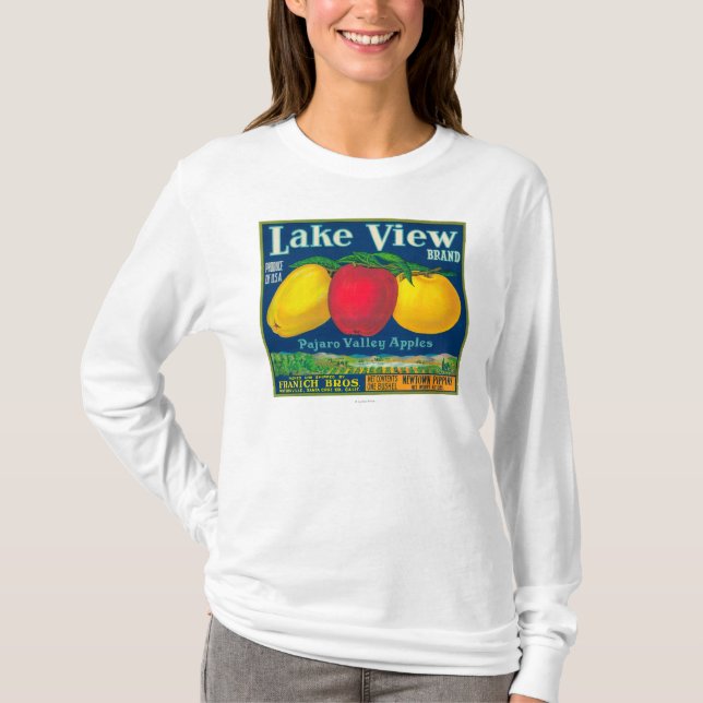 Camiseta La opinión Apple del lago etiqueta - Watsonville, (Anverso)
