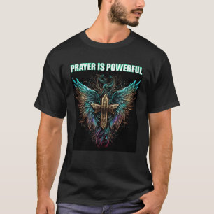 Camiseta La oración es poderoso Angel Wings Cross Jesucrist