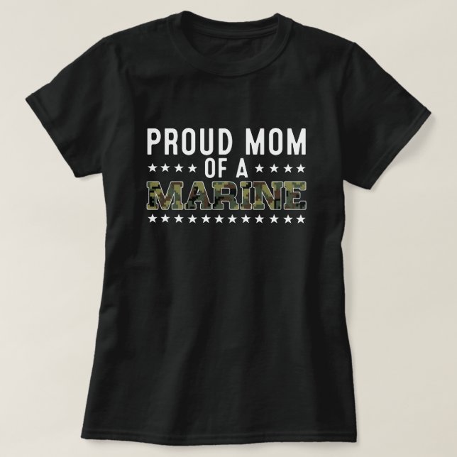 Camiseta La orgullosa madre de un marine  (Diseño del anverso)
