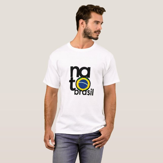 Camiseta La OTAN Brasil (NACIDA EN Brasil) con el blanco (Anverso completo)