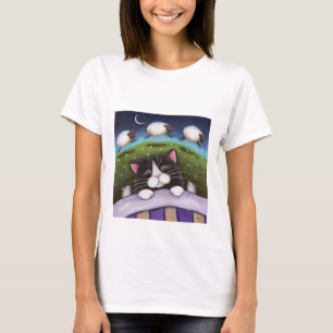Camiseta La oveja soña la manga larga de las señoras