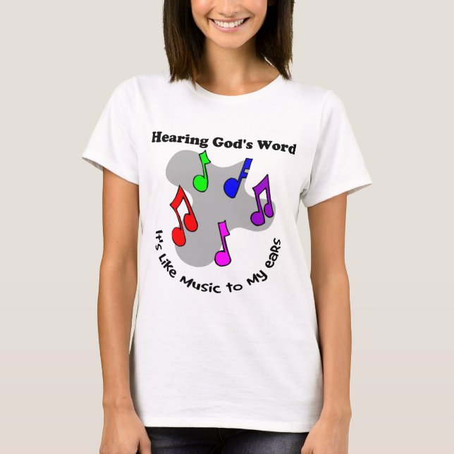 Camiseta La palabra de dios es como música (Anverso)