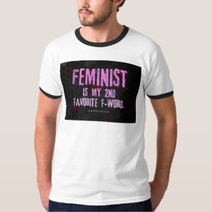 Camiseta La palabra feminista de SlipperyJoe brillante negr